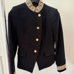 Vintage Velvet Military Style Jacket